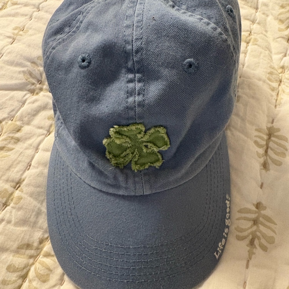 Life Is Good Blue Cap with Green shamrock